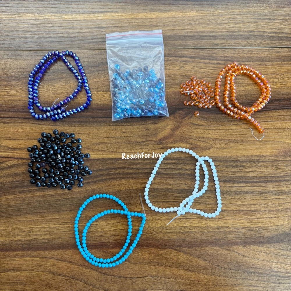 Beads For Jewelry Making Lot Crafting Shiny Black Blue White Orange
